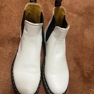 Dr. Martens White Ankle Boots